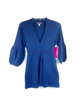 NEW-VINTAGE Just Sweet (A J-Lo Brand) Blue, Cotton, Knit, Tie Back Mini Dress SM